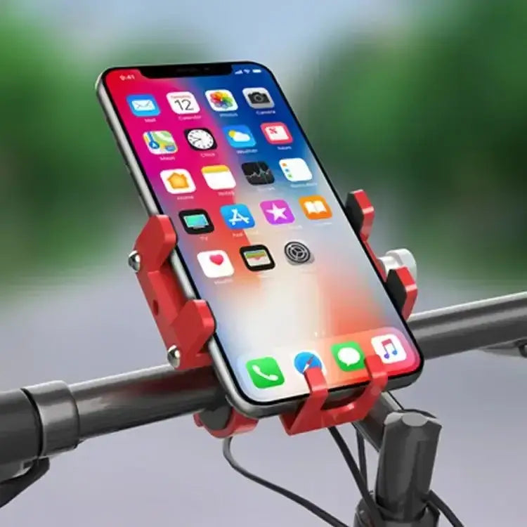 HSC Aluminium telefoonhouder fiets - GSM houder - universeel - telefoonhouder scooter & motor - Zwart