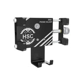 HSC Support de téléphone en aluminium pour vélo - Support de téléphone portable - Universel - Support de téléphone pour scooter - Noir