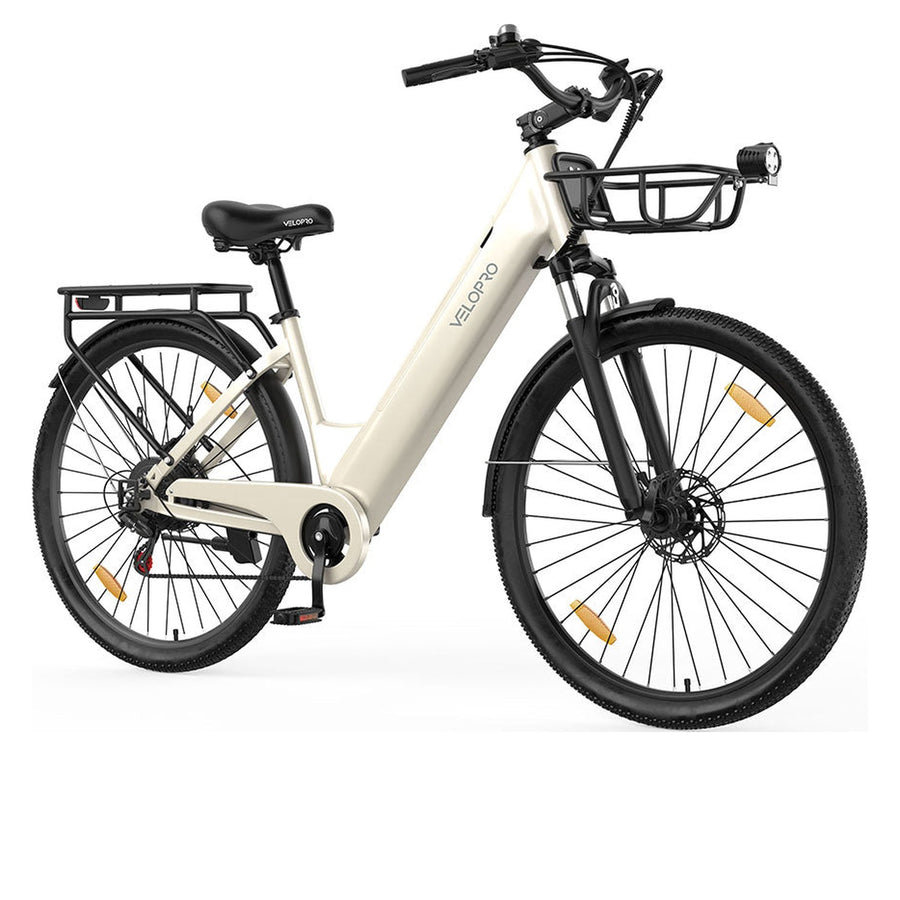 Velopro C1 Pro Elektrische Stadsfiets Wit - Hypebikes