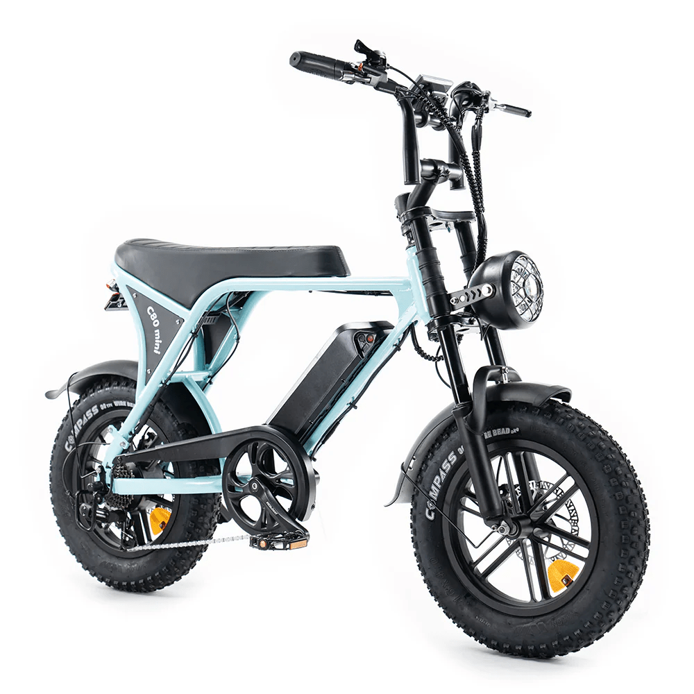 OUXI C80 Mini Fatbike - Licht Blauw - Hydraulische Remmen - Hypebikes