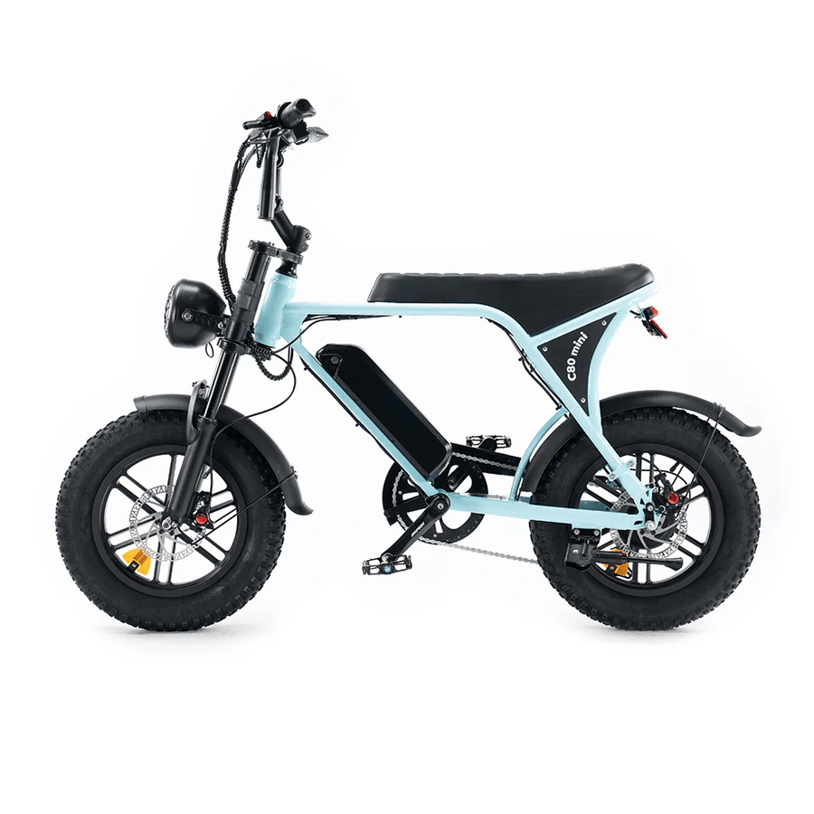 OUXI C80 Mini Fatbike - Licht Blauw - Hydraulische Remmen - Hypebikes