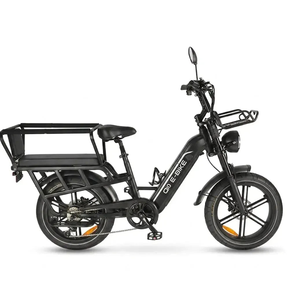 OUXI Q10 Schwarz Elektrisches Lastenfahrrad 250W Motor 70km Reichweite