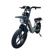 QmWheel D50 Elektrische Fatbike Grijs 250W Motor Dubbele Vering - Hypebikes