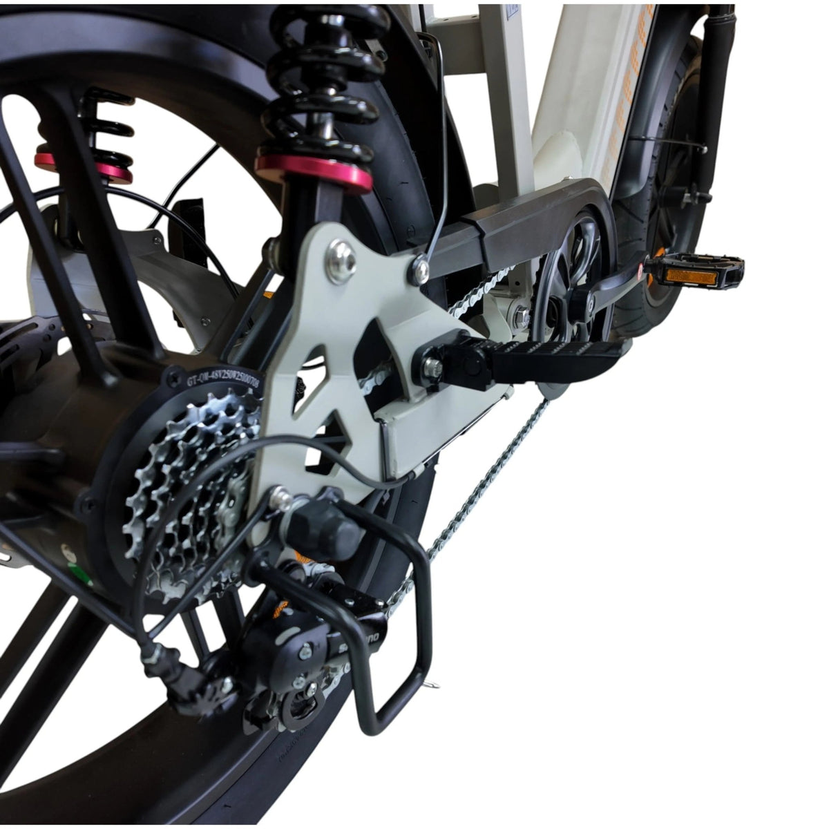 QmWheel D50 Elektrische Fatbike Grijs 250W Motor Dubbele Vering - Hypebikes